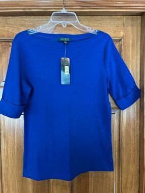 Lauren Ralph Lauren Royal Blue Boatneck Top
